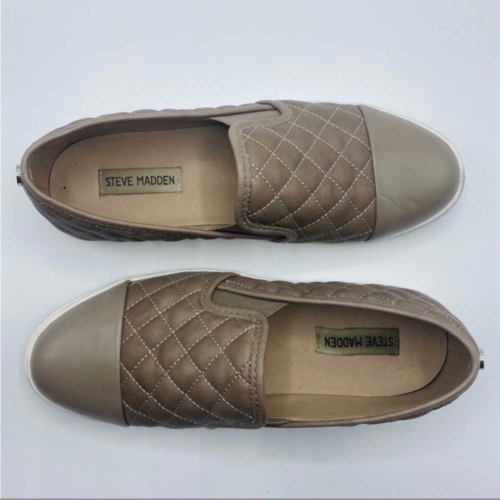 Steve Madden quilted slip on shoes, deep nude women’s size 10